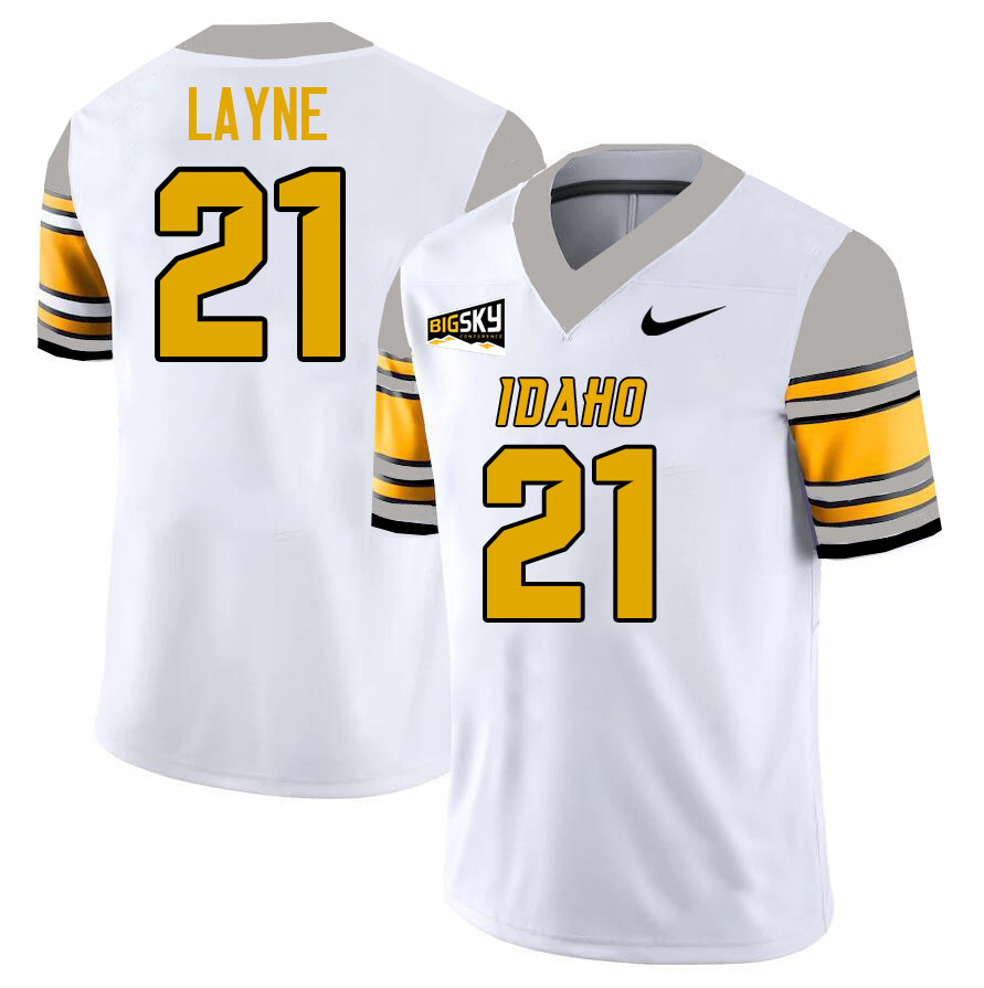 Idaho Vandals #21 Dylan Layne College Football Jerseys,Uniforms Stitched-White